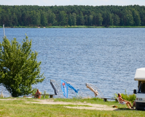 Camping right by the water